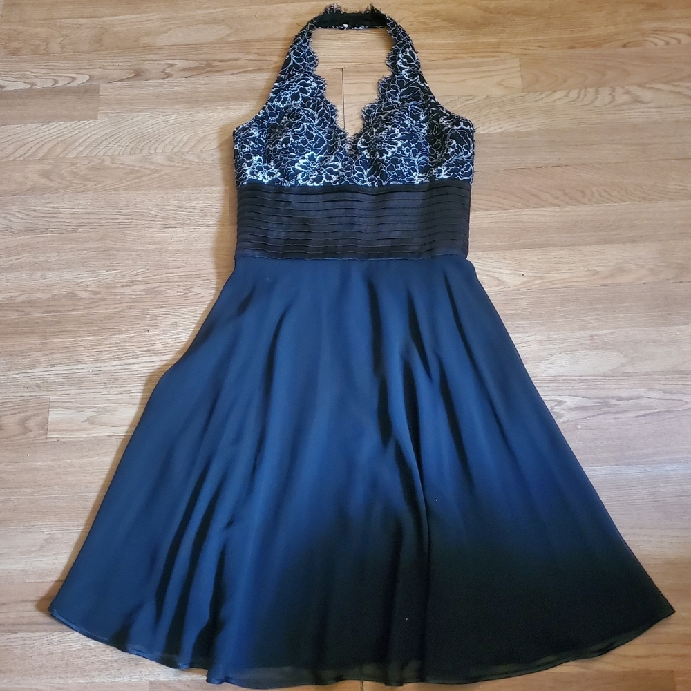 Black and white lace dress
